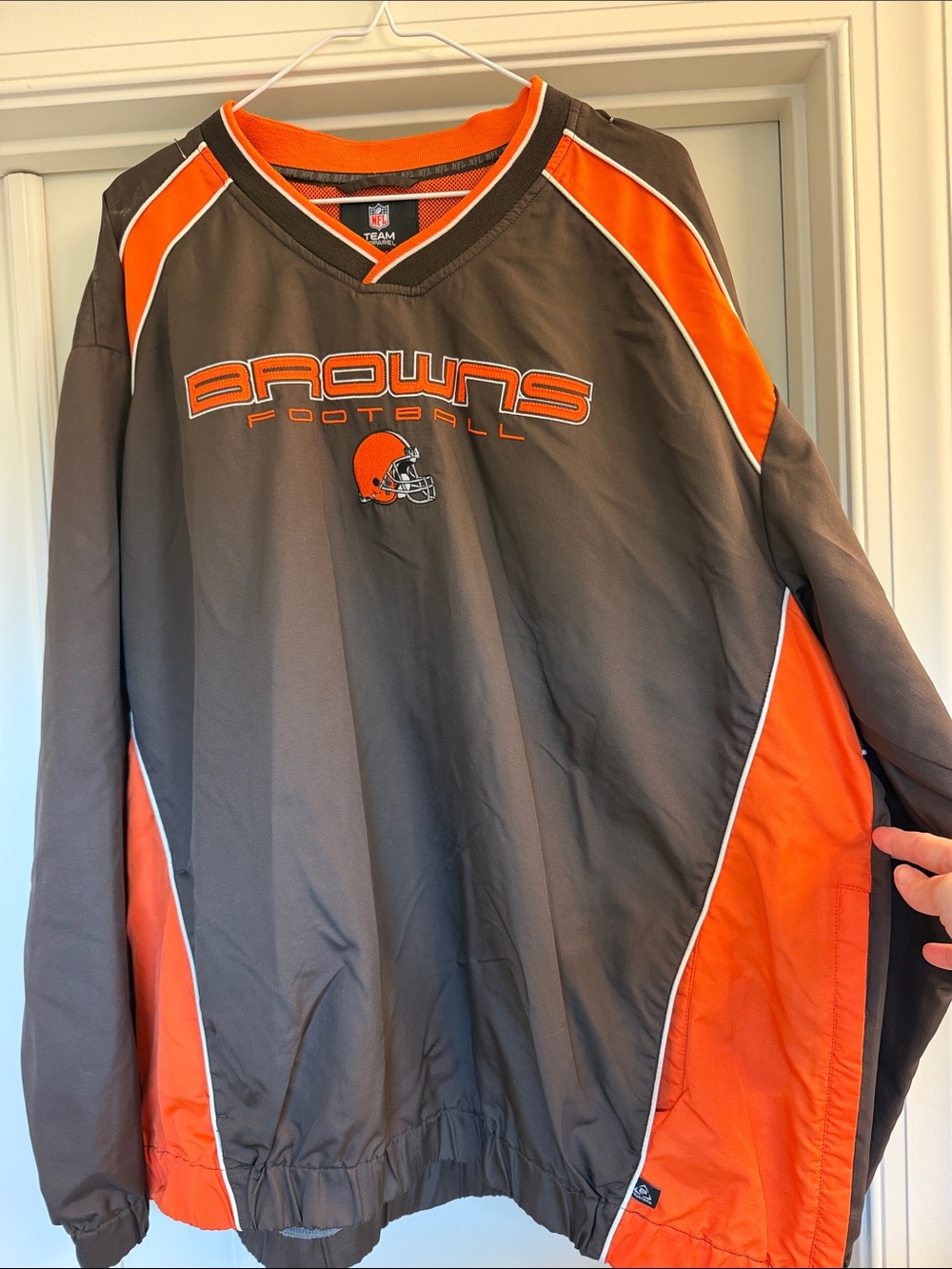 NFL Cleveland Browns Pullover Jersey Jacket - Brown & Orange